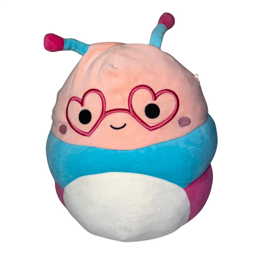 Squishmallows Love Bug Caterpillar Plush – 12" Heart Glasses‎ Kellytoy Pre-Owned